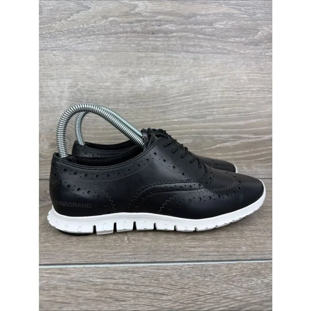Cole Haan Zerogrand OS Women’s Sz 6.5B Black Leather Wingtip Oxford Low Sneakers